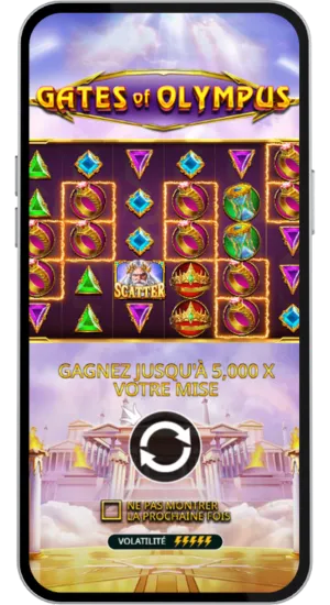 Écran d’accueil du jeu Gates of Olympus